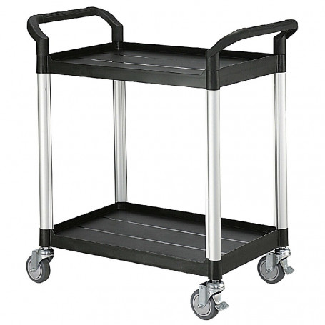 Servante Plastique-Alu  
2 plateaux noir