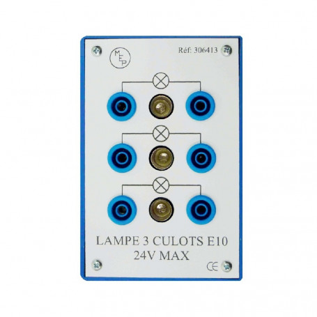 PLATINE SUPPORT DE LAMPES 3 CULOTS E10